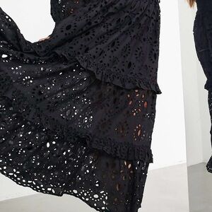 ASOS Black Eyelet Maxi Dress